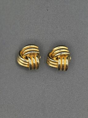 Gay Boyer Classic Gold Knot Clip-On Earrings - Women Jewelry